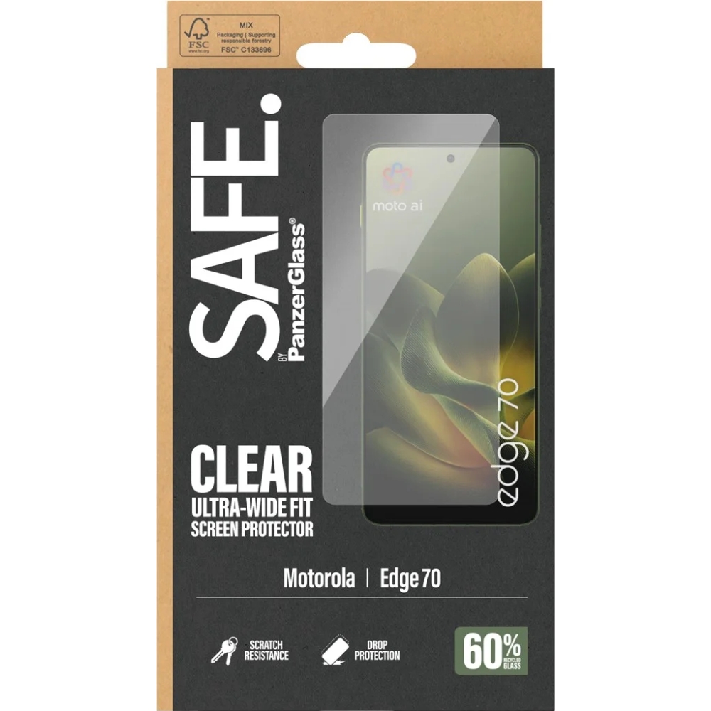 Szkło hartowane PanzerGlass Ultra-Wide Fit do Motorola Edge 70, przezroczyste